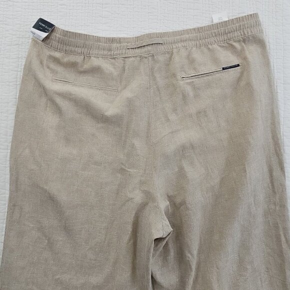 NEW Perry Ellis Linen Blend Pullup Drawstring Pants Men's 38x32 Tan NWT Resort - Picture 14 of 15